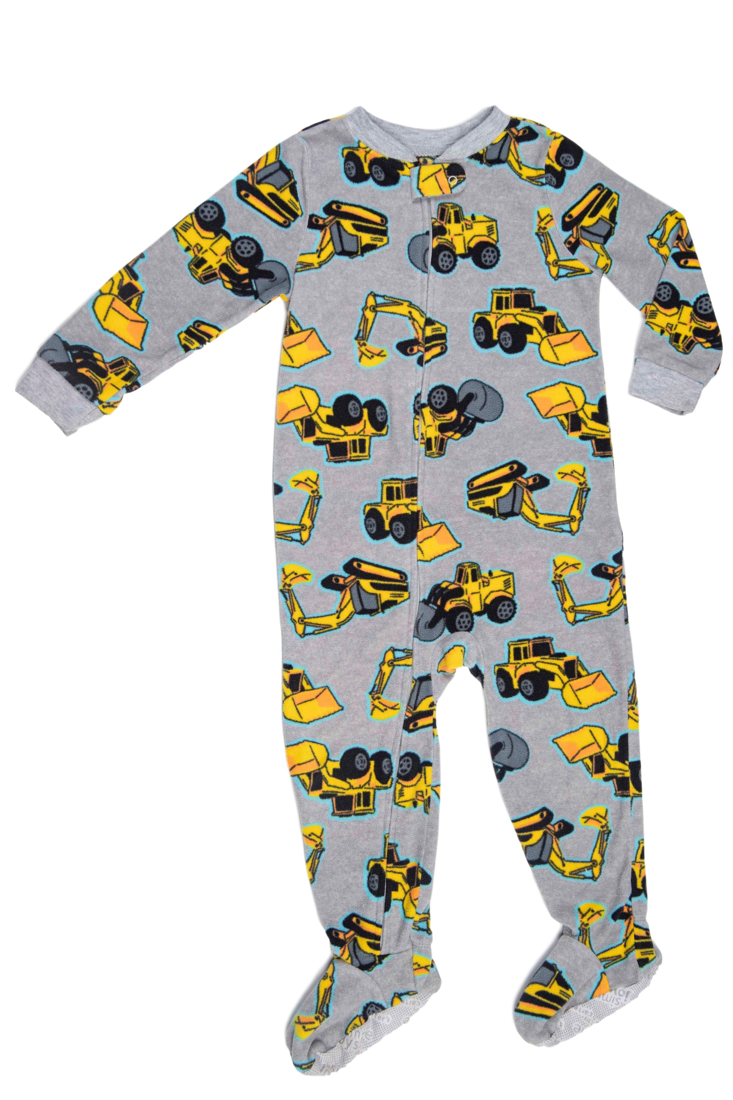 Pijama de polar ploma con tractores, suela antideslizante - Carter's