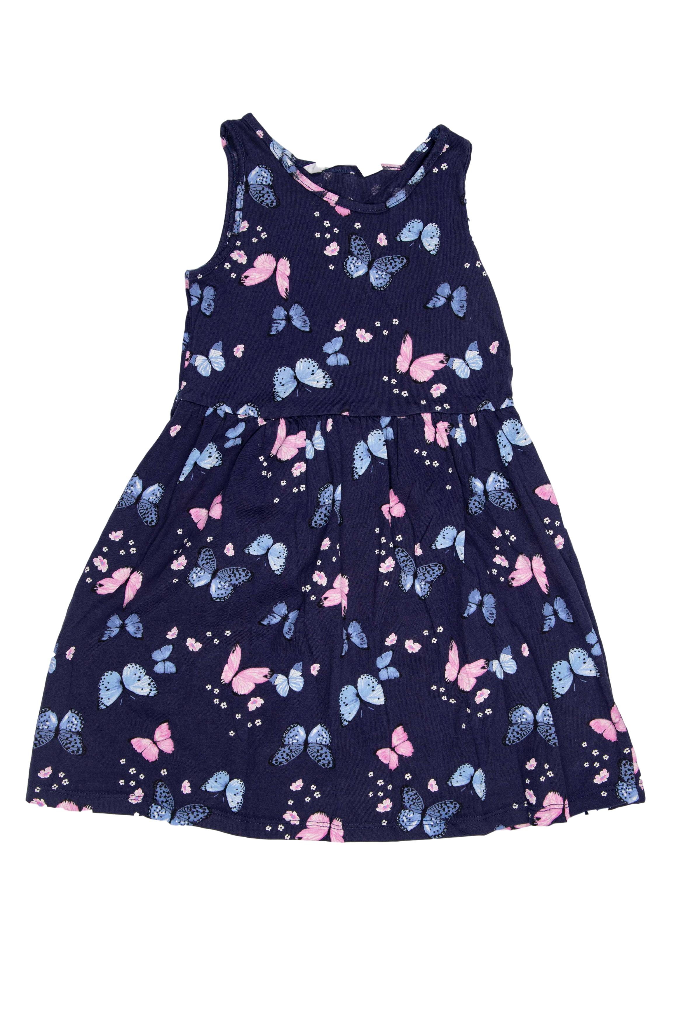 Vestido azul con mariposas y florcitas 100% algodón (etiqueta: 4 - 6 años) - H & M