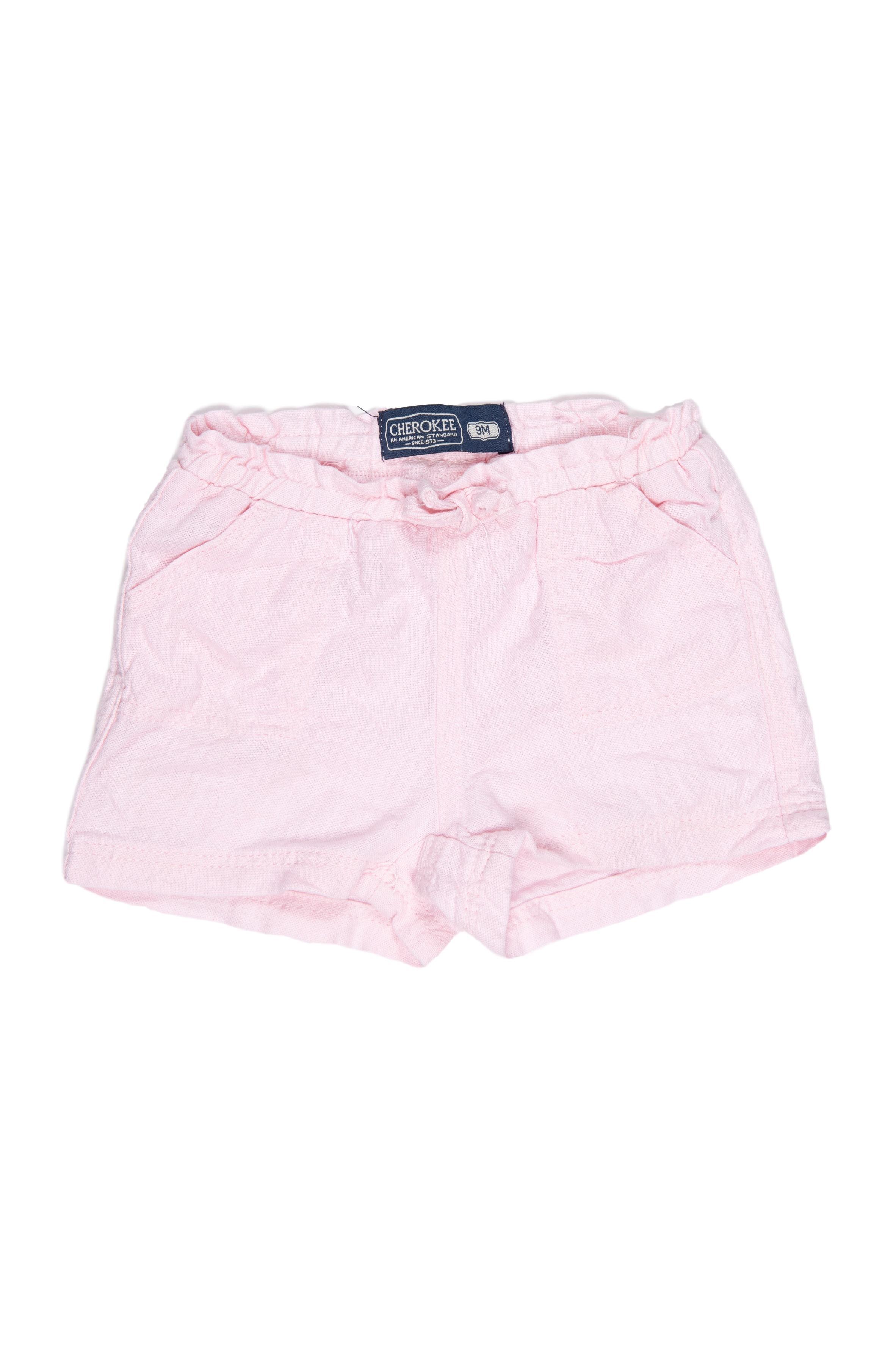 Short rosado cintura elástica 52% lino - Cherokee