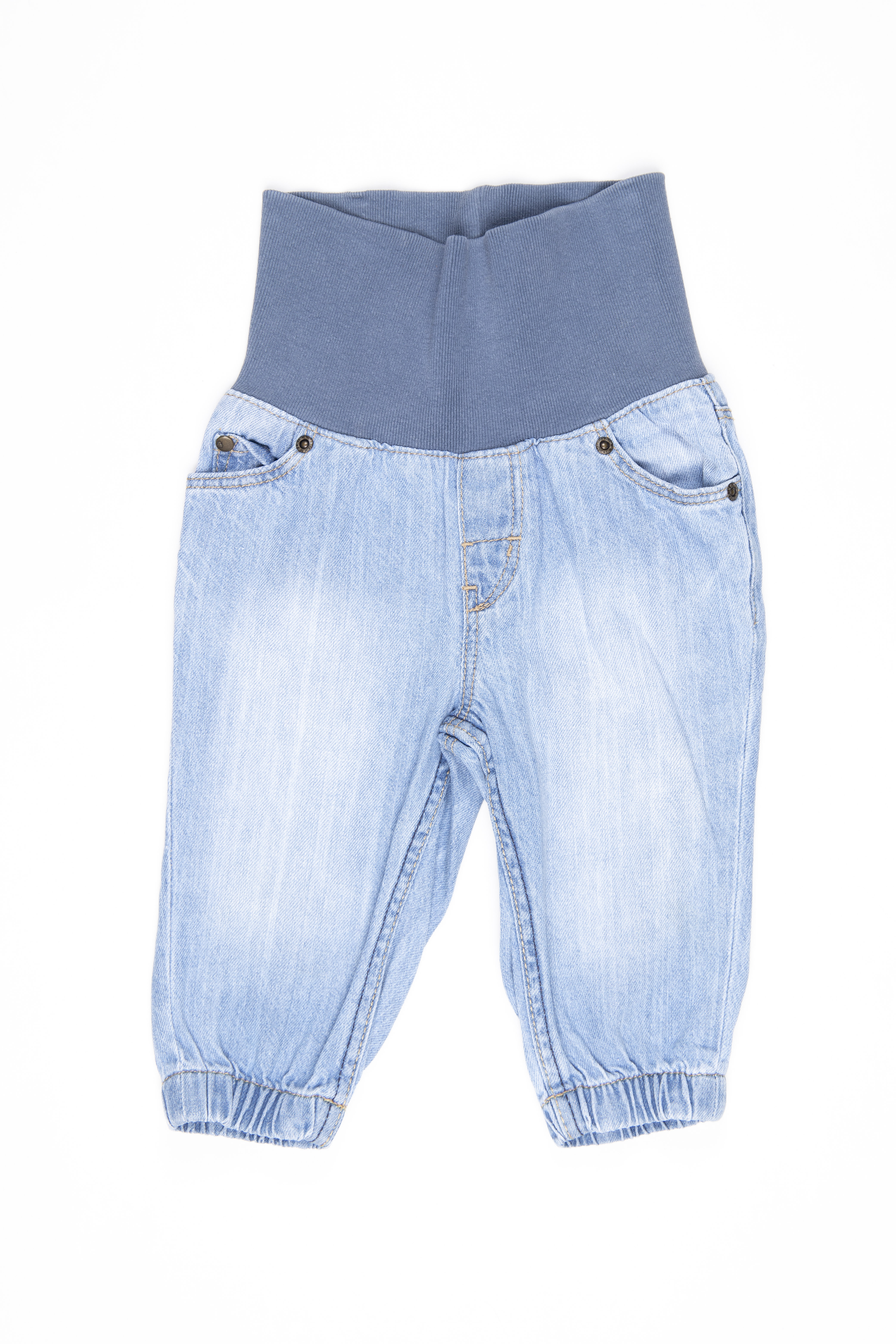 Jean con cintura rib ancha y elástico en tobillos 100% algodón - H & M