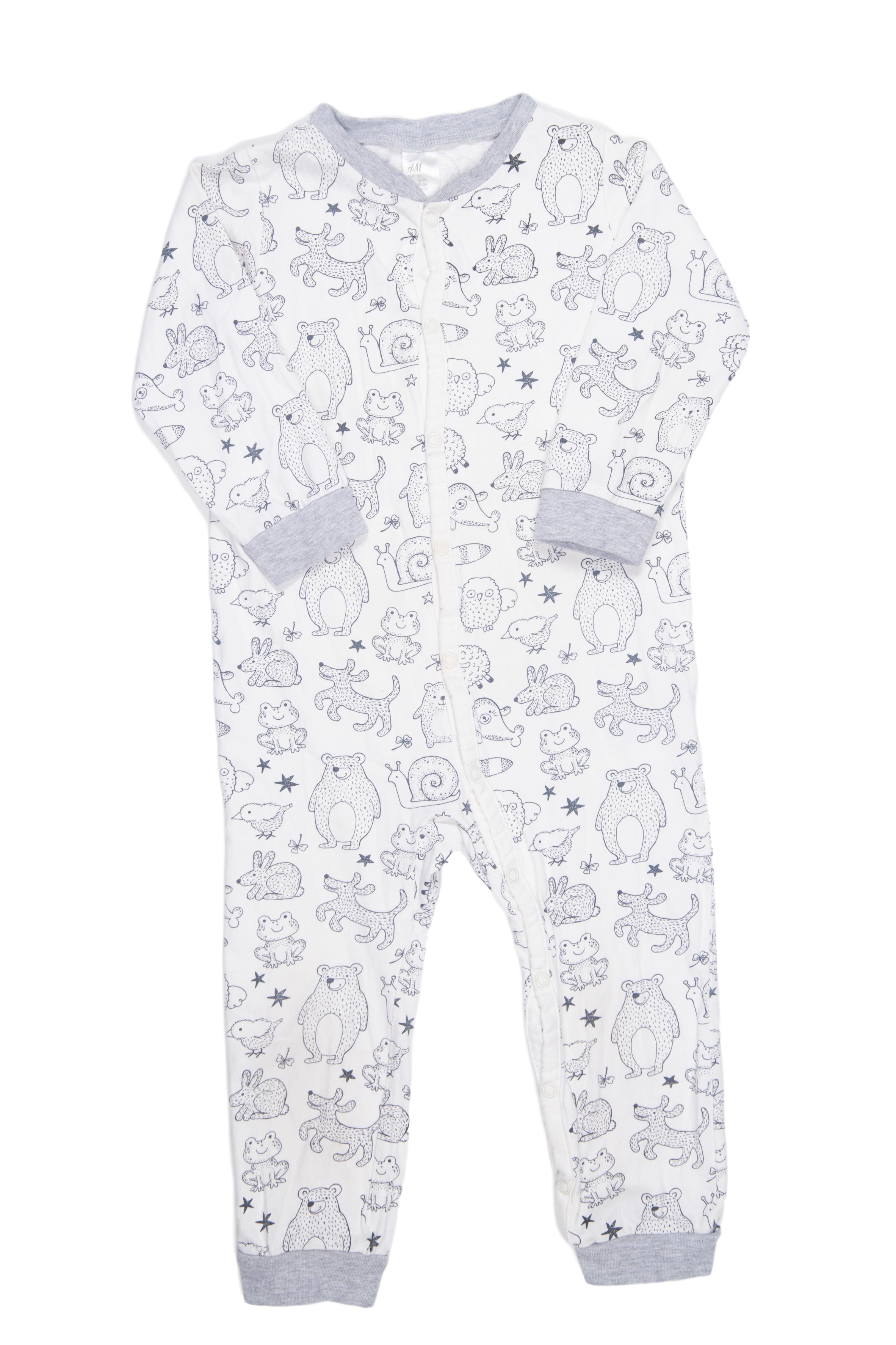 Pijama crema de animalitos 100% algodón - H & M