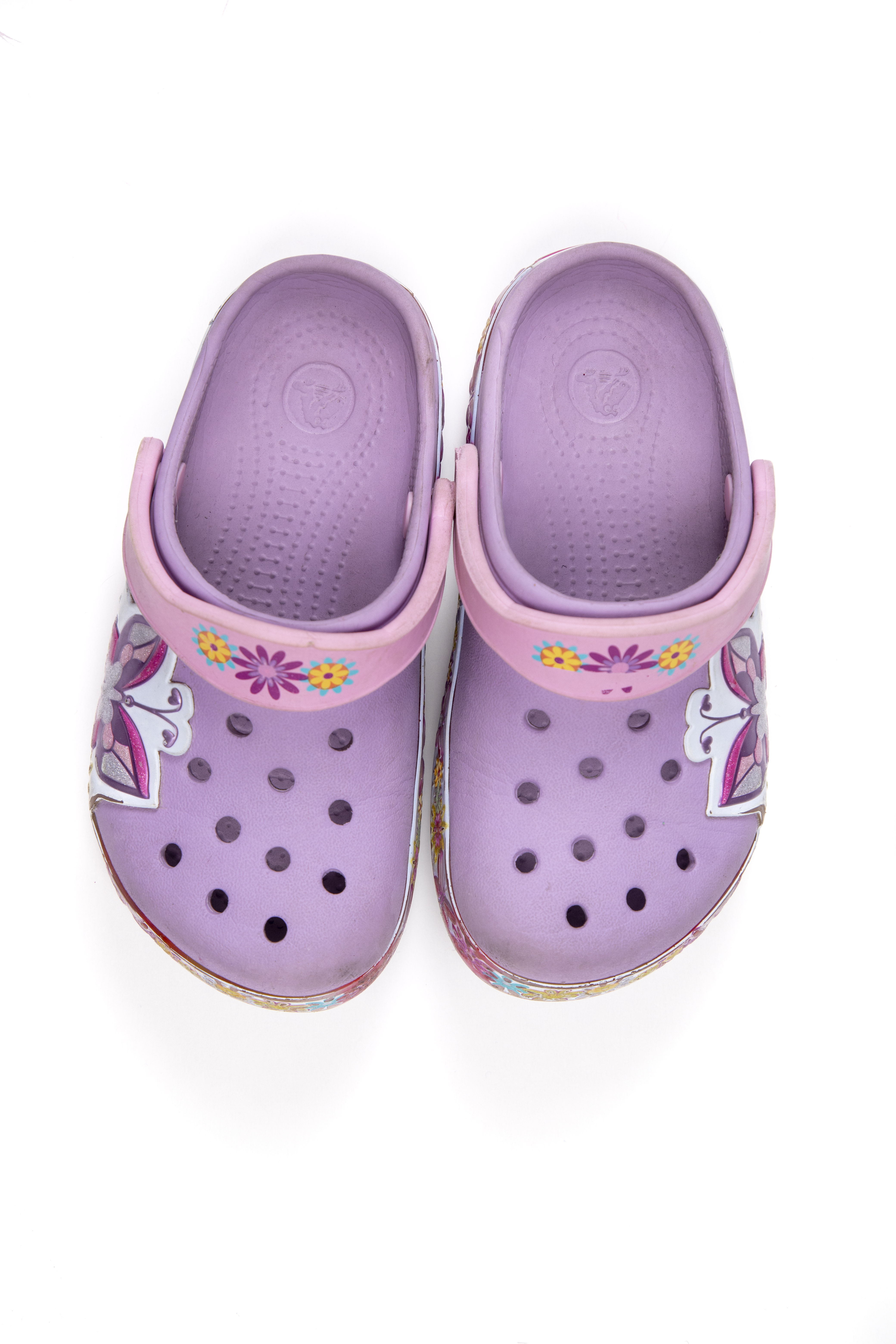 Crocs lilas con flores. Talla 10 - 11 americana - Crocs