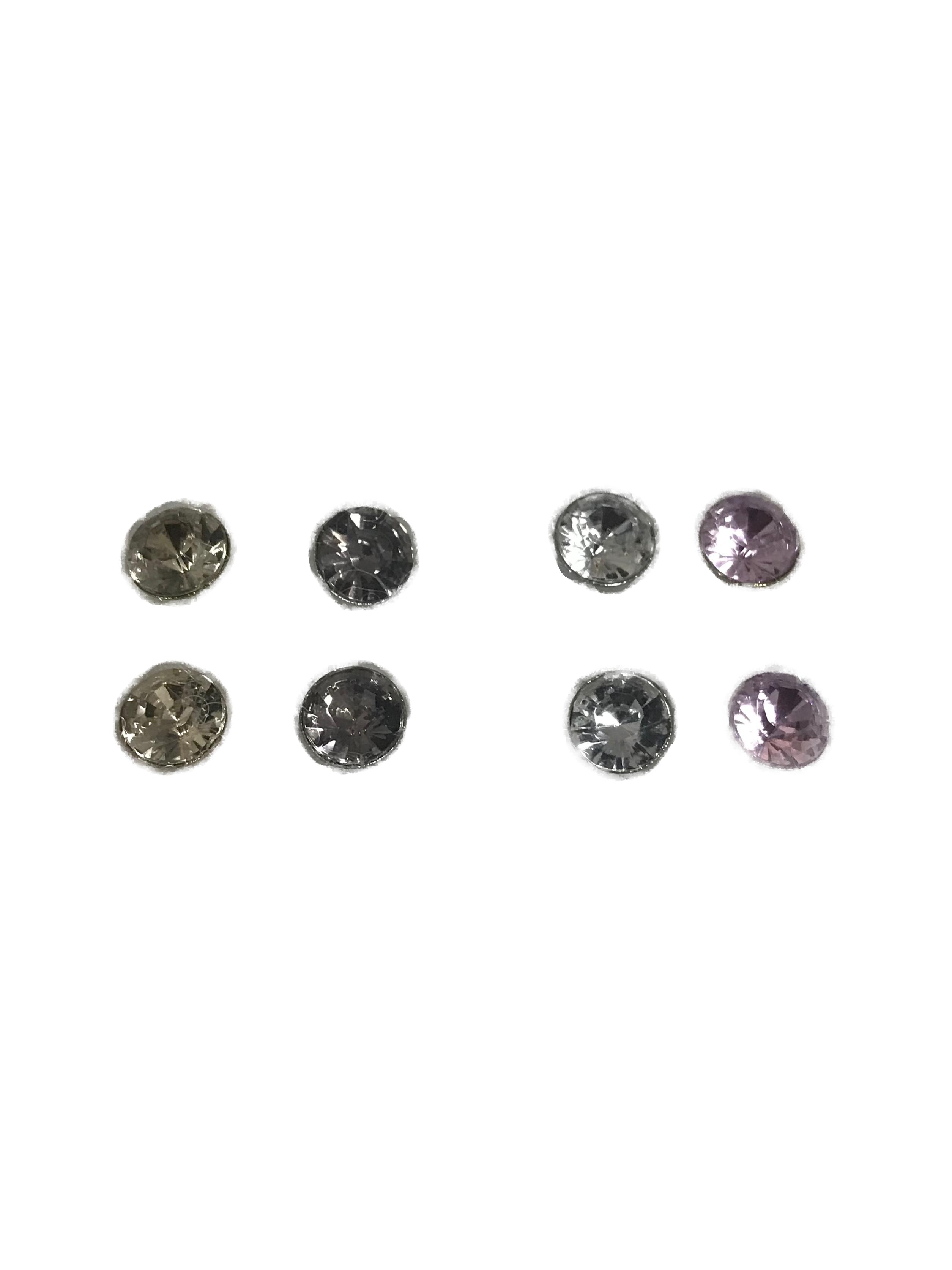 Set de 4 pares de aretes diamante 0.5cm