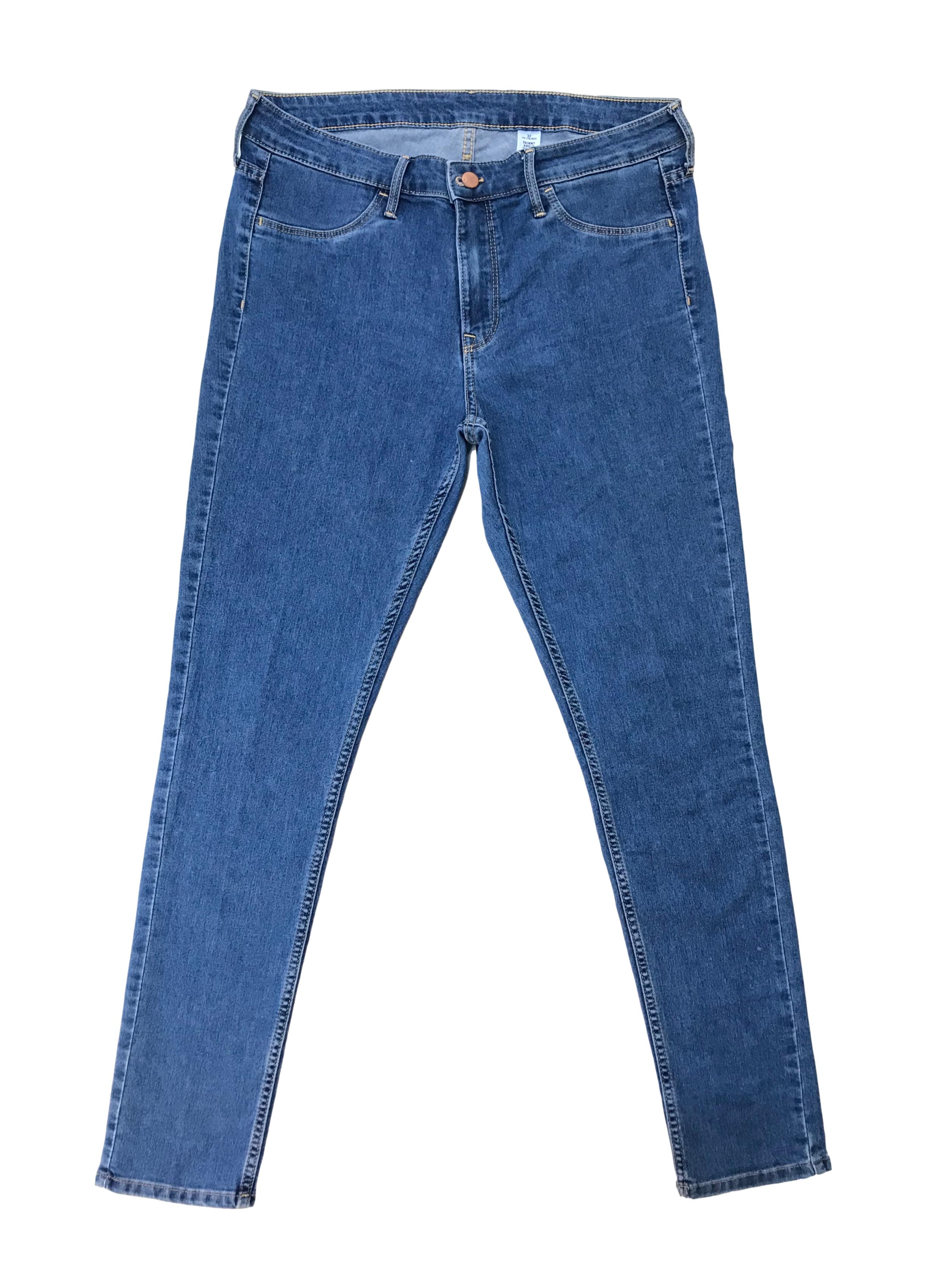 Jegging H&M azul con bolsillos traseros, regular waist. Pretina 86cm 