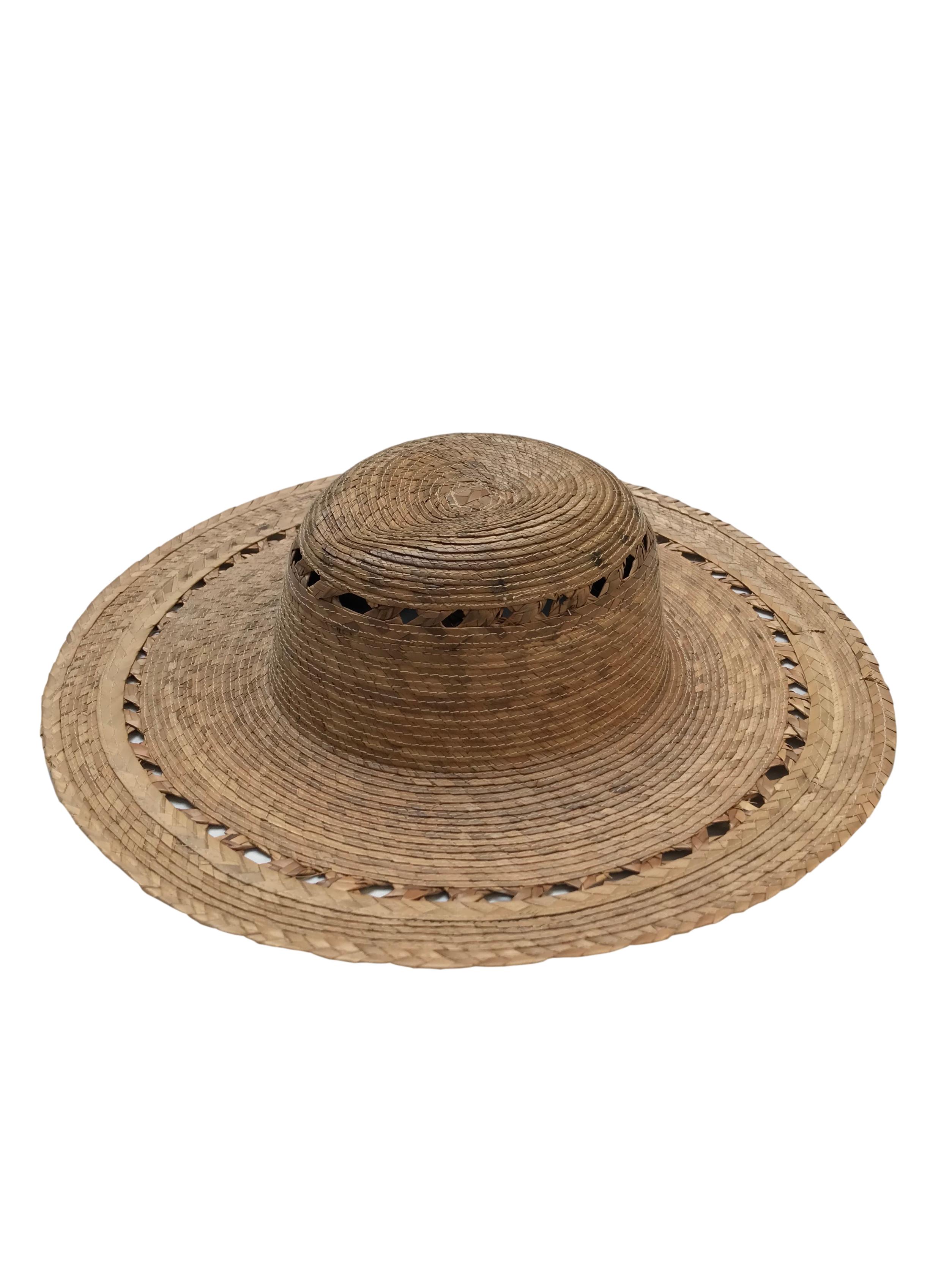 Sombrero de paja de ala ancha. Circunferencia 40cm Cabeza 19cm