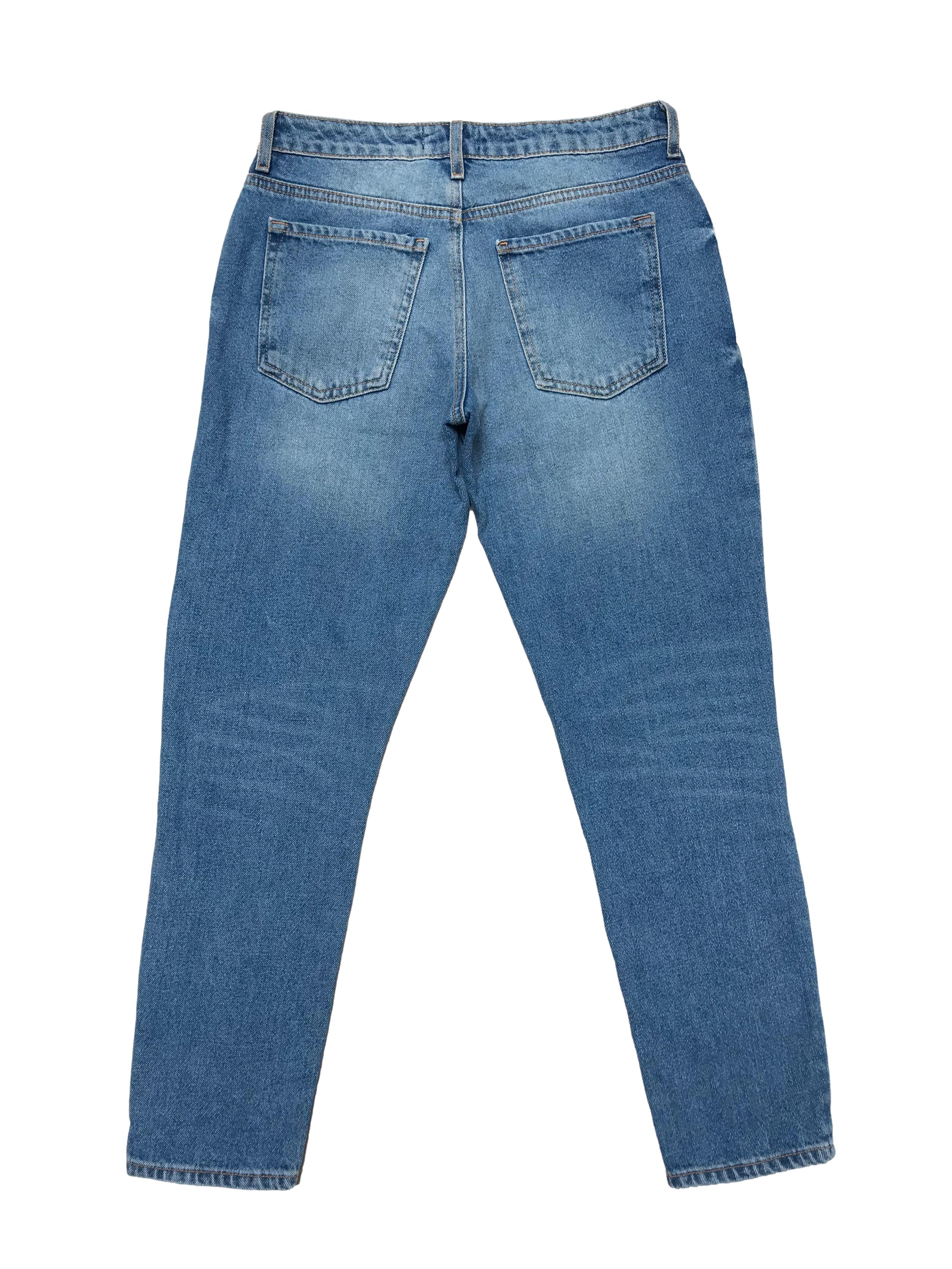 Destroyed jeans Forever21 denim rígido 1005 algodón, corte boyfriend. Pretina 74cm Largo 91cm