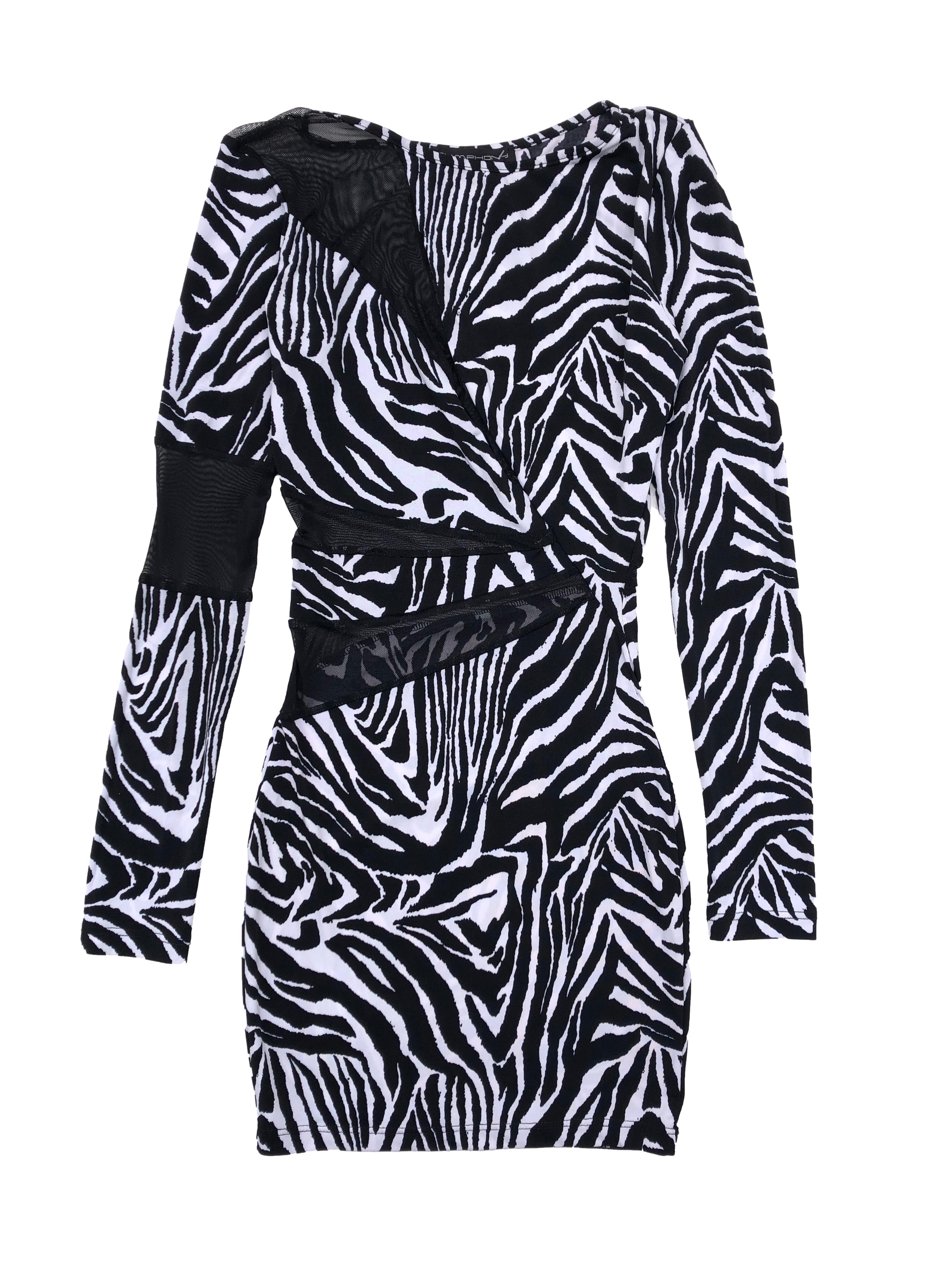 Vestido animal print outlet blanco y negro