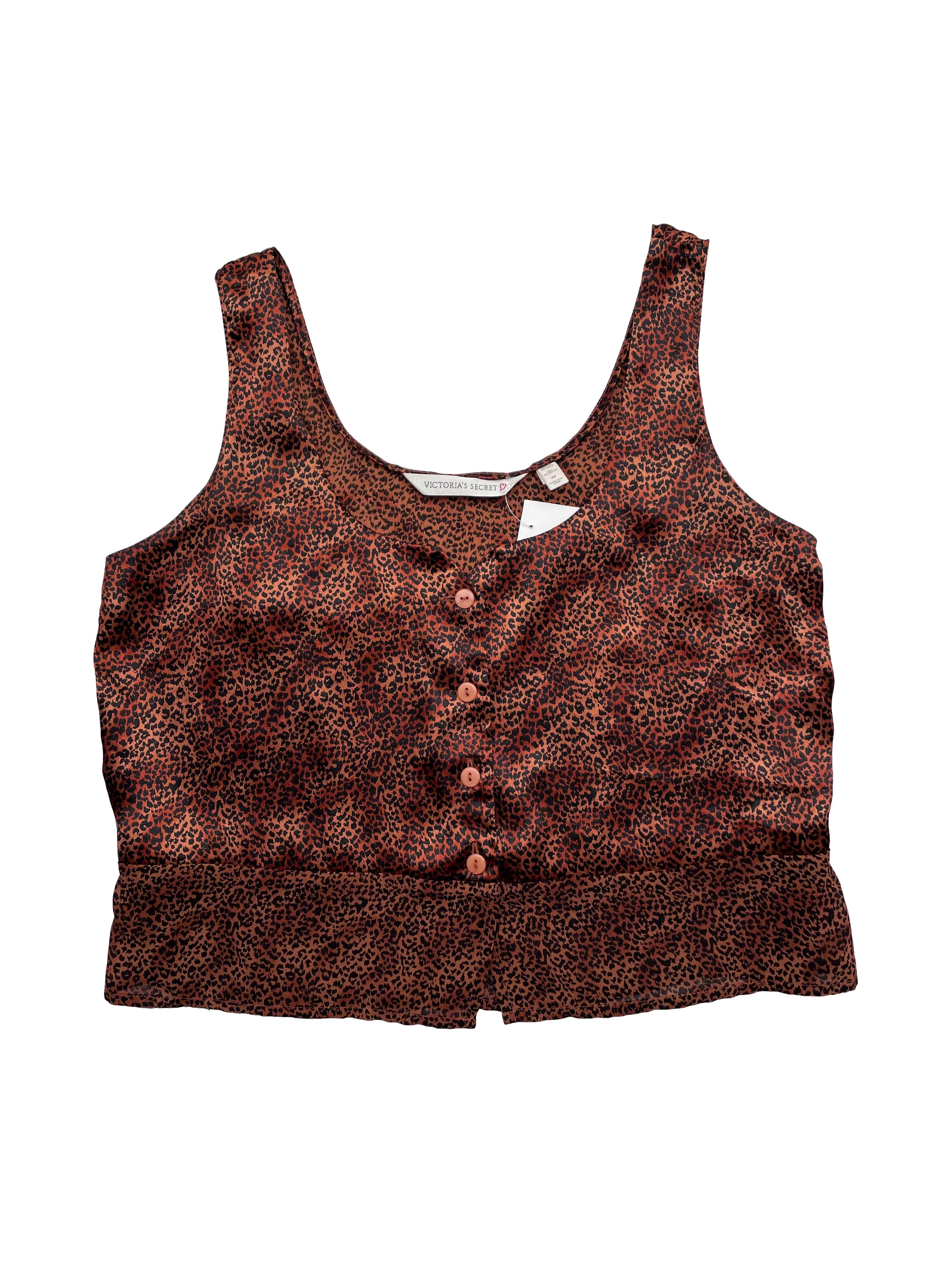 Blusa Victoria´s Secret Tela Sedosa Animal Print Con Botones Delanteros ...